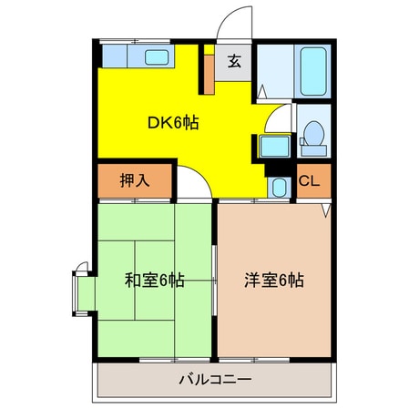 グリーンフラットＡの物件間取画像